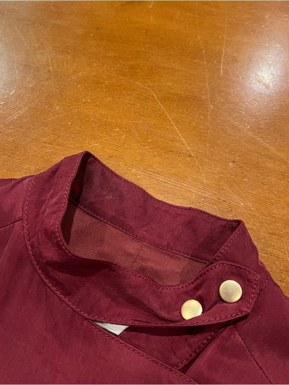 Club Monaco Kapri Moto Jacket Burgundy XS Cropped Biker Full-Zip Lightweight - Picture 7 of 16